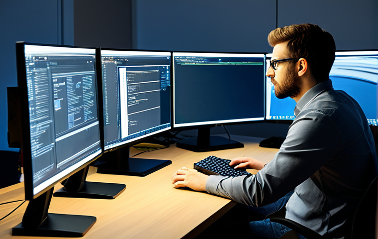 A professional game developer, fully clothed in modest, modern professional attire, sits focused at a large desk in a brightly lit, contemporary digital design studio. Multiple high-resolution monitors display complex 3D game environments and code snippets, reflecting the process of building immersive virtual worlds. The atmosphere is one of intense creativity and problem-solving. Soft, natural lighting highlights the scene. safe for work, appropriate content, fully clothed, professional, perfect anatomy, correct proportions, natural pose, well-formed hands, proper finger count, natural body proportions.