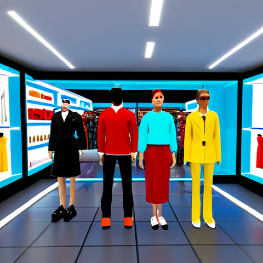로블록스 마케팅 사례 분석 - Interactive Brand World** A group of diverse avatars exploring a virtual store on Roblox, fully clo...