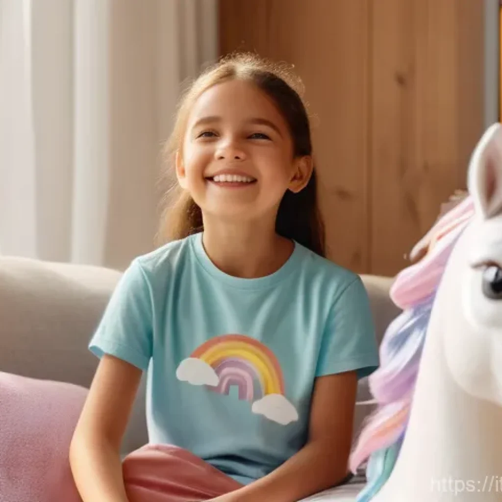 로블록스 베스트맵 순위 - A joyful young girl, approximately 10 years old, with bright, curious eyes and a warm smile, is gent...