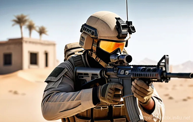 로블록스 FPS 게임 추천 - **Prompt for Phantom Forces - "Tactical Desert Engagement"** "A highly detailed 3D rendering of ...