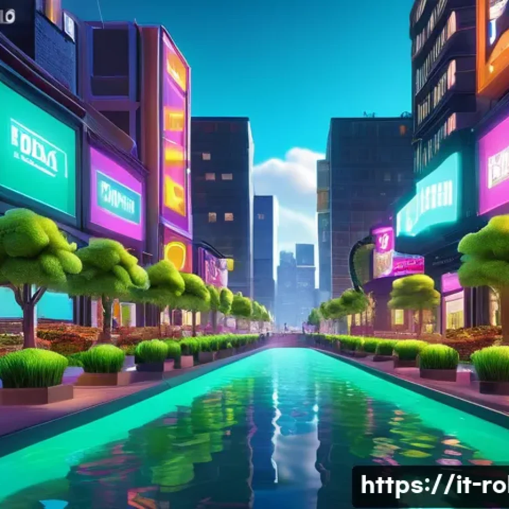 로블록스 업데이트 히스토리 - A vibrant and immersive virtual world inspired by Roblox’s evolution, showcasing detailed, realistic...